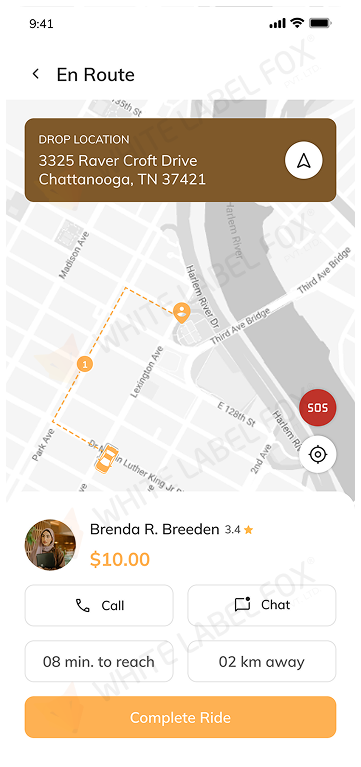 driver reached the location