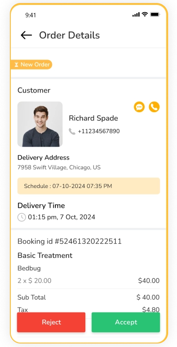 provider app - order details