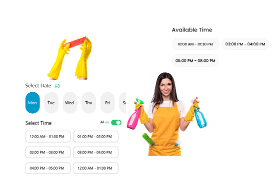 home cleaning app - select cleaning slot