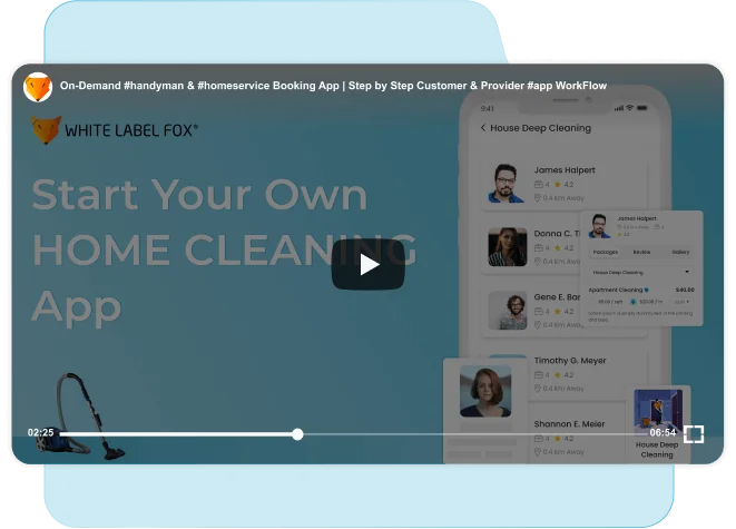 home cleaning app workflow