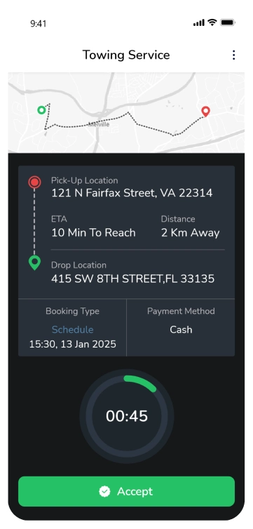 driver app - towing service