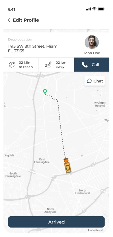 driver app - Live Ride Tracking