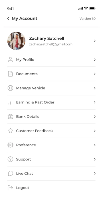 driver app - User Profile