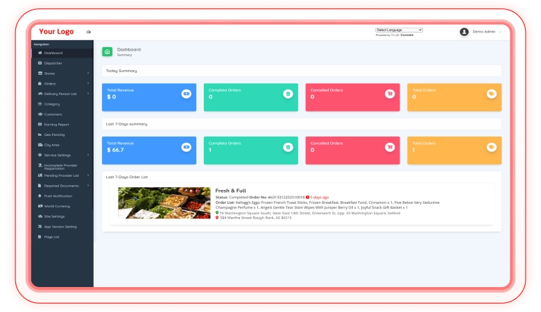 Yango Clone Admin Panel Features