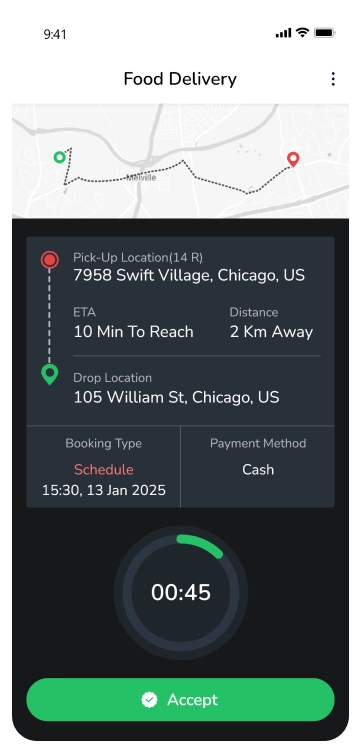 driver app - food delivery