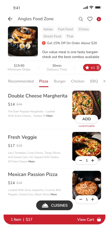 customer app - Place orders