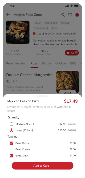 cutomer app - add to cart
