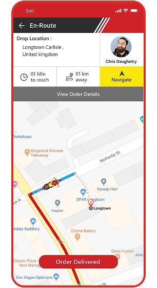 Live order tracking - follow your order from store to doorstep