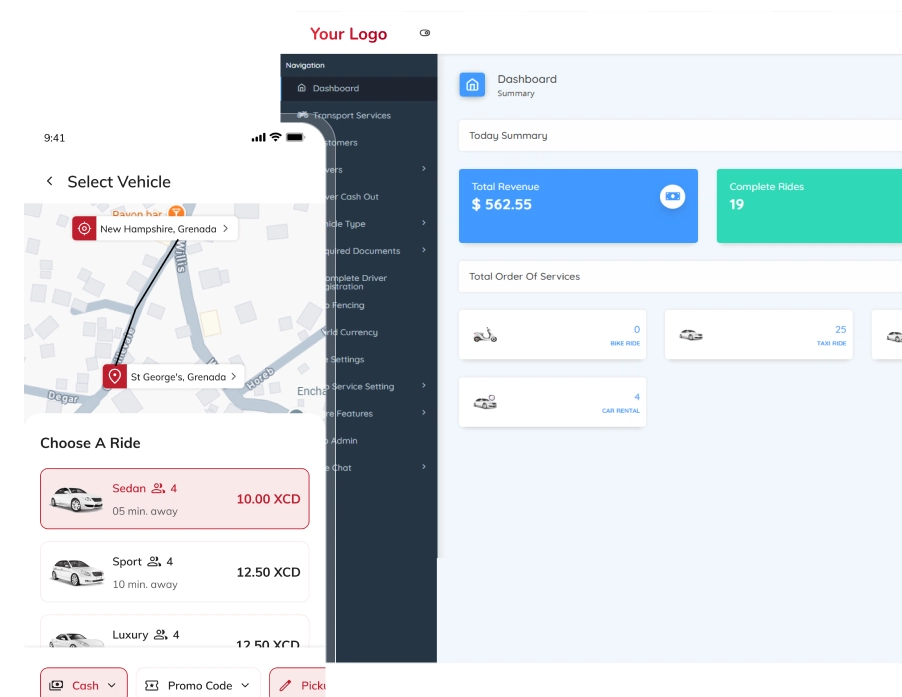 Deliverable we have provide for this RYDEGO Taxi Booking platform