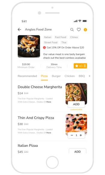 Key features of food delivery app