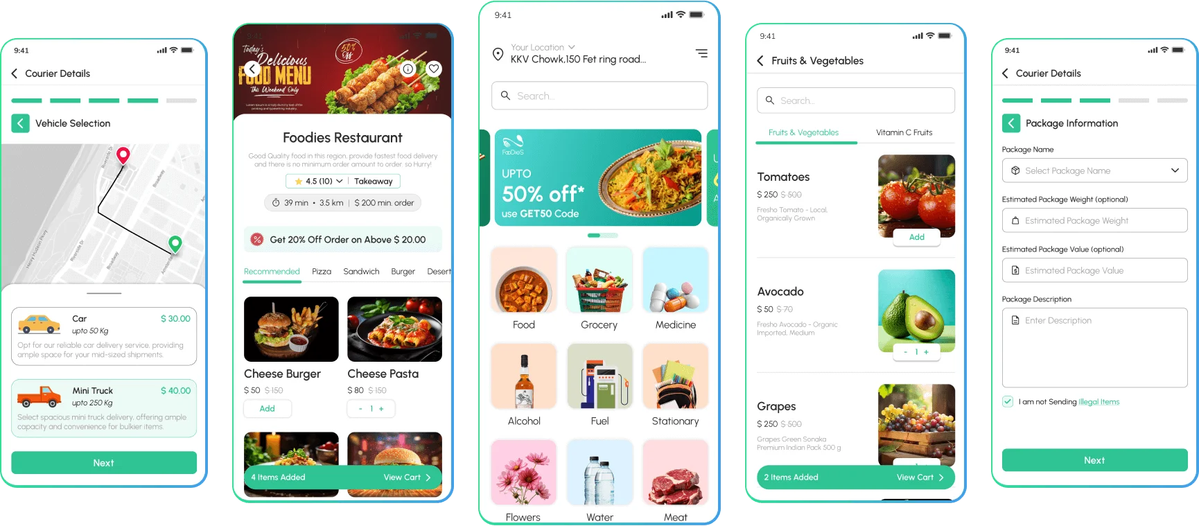 Delivery anything - customer app ui section