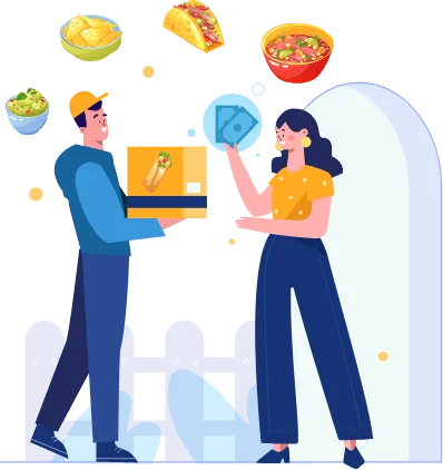 food delivery about us vector