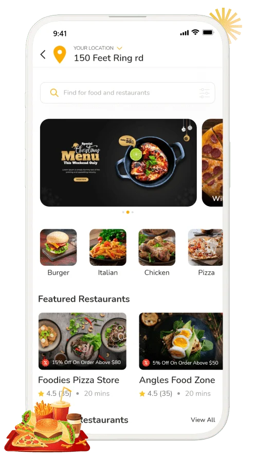 fox food White Label Food Delivery Customer App Features