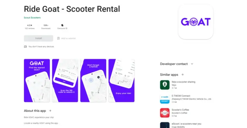 Goat – Dockless E-scooter Service