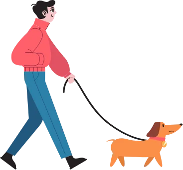 dog walking about us vector